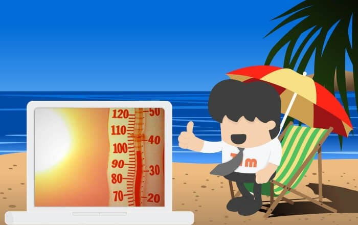 Using your laptop in London's hot weather