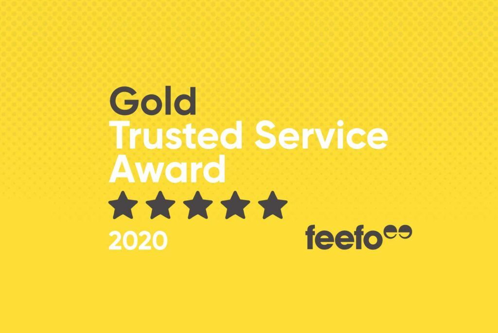 Feefo Gold Trusted Service Award - yellow image