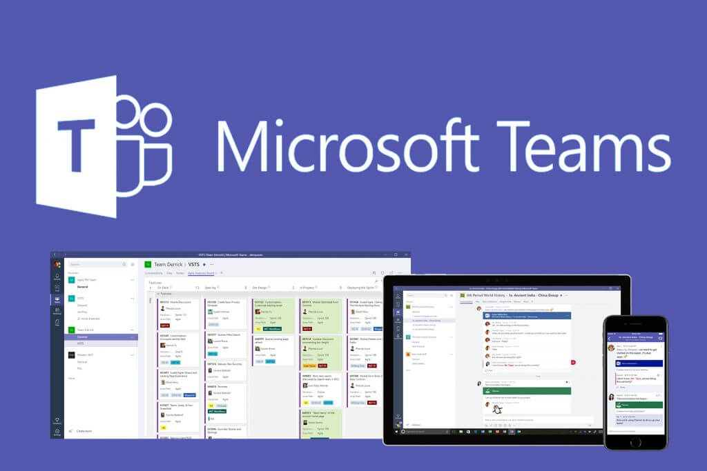 Microsoft Teams logo and devices